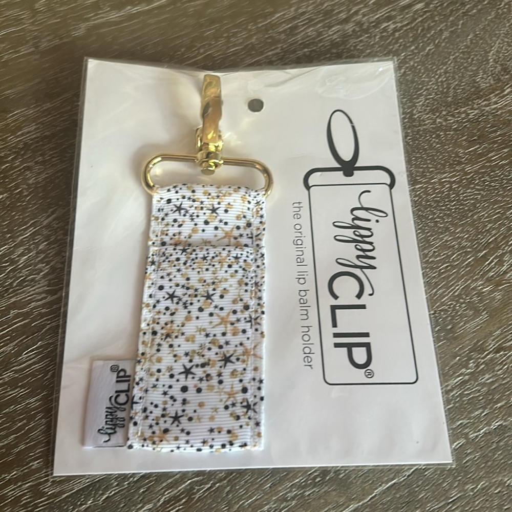Lippy Clip Black and Gold Print Lip Balm Holder